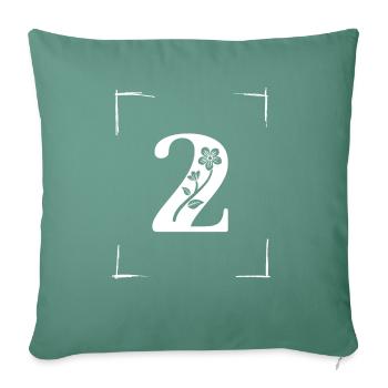 number 2 initial - Sofa pillowcase 17,3'' x 17,3'' (45 x 45 cm) - cypress green - Front