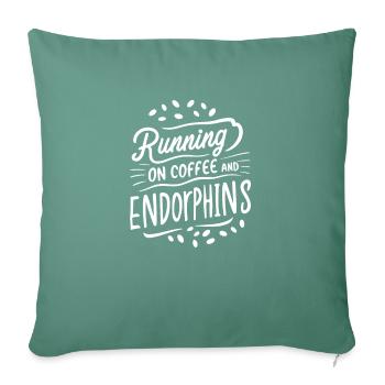 Running on Coffee and Endorphins - Sofa pillowcase 17,3'' x 17,3'' (45 x 45 cm) - cypress green - Front