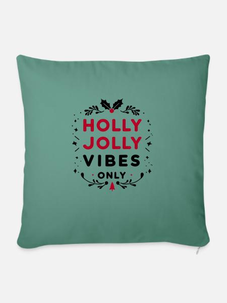 Nur Holly Jolly Vibes - Sofakissenbezug 45 x 45 cm - Tanngrün