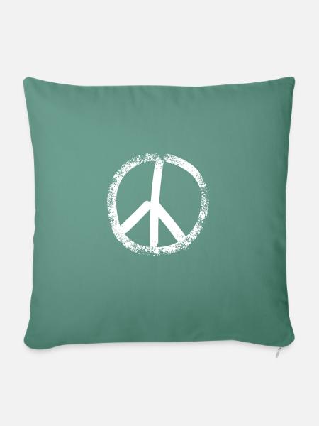 peace sign speckled white - Sofakissenbezug 45 x 45 cm - Tanngrün