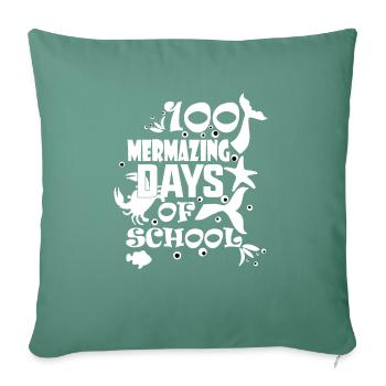 100 jours d’école - Housse de coussin décorative 45 x 45 cm - vert sapin - Devant