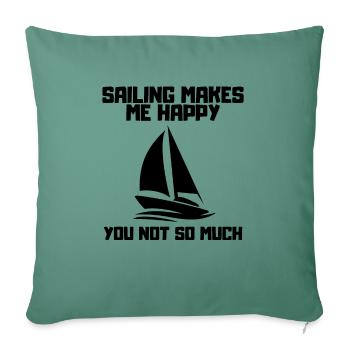 Sailing, Sailing, Sailboat, Sailing Ship, Sailing - Sofa pillowcase 17,3'' x 17,3'' (45 x 45 cm) - cypress green - Front