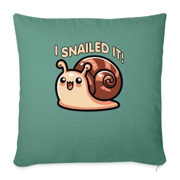 I Snailed It Funny Snail Pun Cute For Kids - Sofa pillowcase 17,3'' x 17,3'' (45 x 45 cm) - cypress green - Front