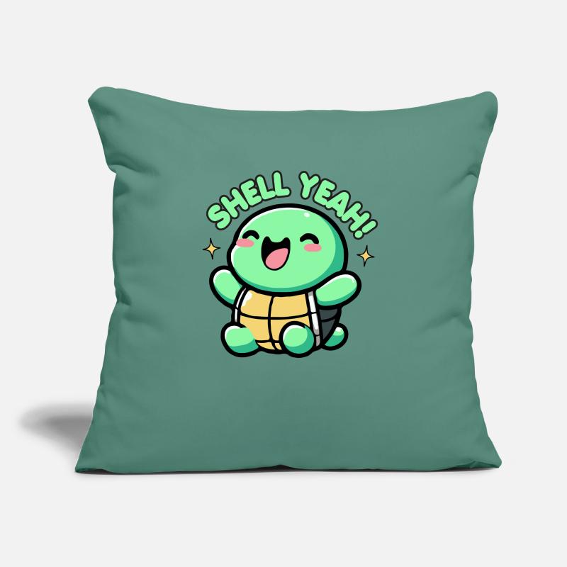 Shell Yeah Cute Turtle Lover Pun Funny Sofa pillowcase 17,3'' x 17,3'' (45 x 45 cm)