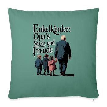Grandchildren - Grandpa's Pride and Joy - Sofa pillowcase 17,3'' x 17,3'' (45 x 45 cm) - cypress green - Front