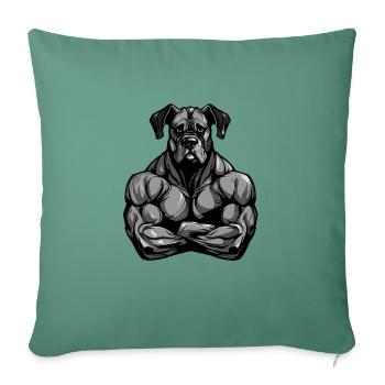 Muscles du chien - Housse de coussin décorative 45 x 45 cm - vert sapin - Devant