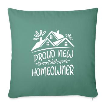 Fier nouveau propriétaire - Housse de coussin décorative 45 x 45 cm - vert sapin - Devant