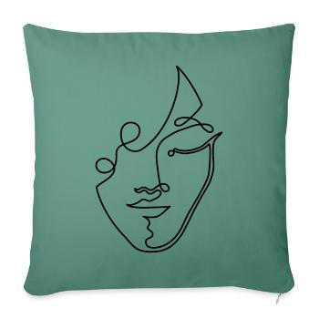 LineArt Woman Face - Sofa pillowcase 17,3'' x 17,3'' (45 x 45 cm) - cypress green - Front