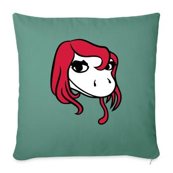 head face female woman hood girl girl s - Sofa pillowcase 17,3'' x 17,3'' (45 x 45 cm) - cypress green - Front