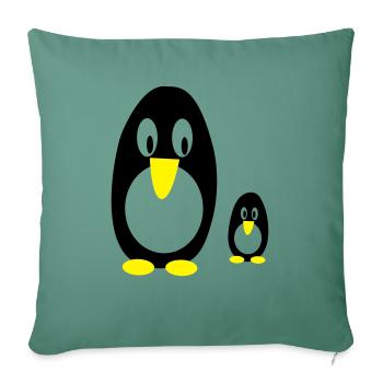pinguine - Sofakissenbezug 45 x 45 cm - Tanngrün - Vorne