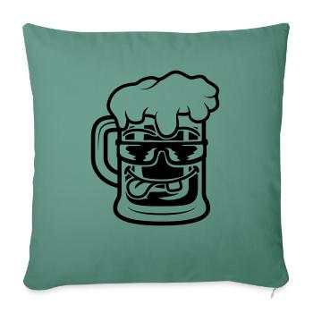 Bier Maßkrug Cooles Gesicht - Sofakissenbezug 45 x 45 cm - Tanngrün - Vorne