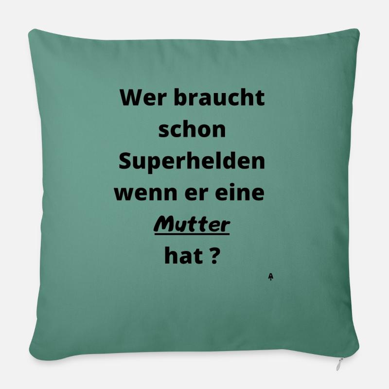 Superheld Mutter - Sofakissenbezug 45 x 45 cm - Tanngrün