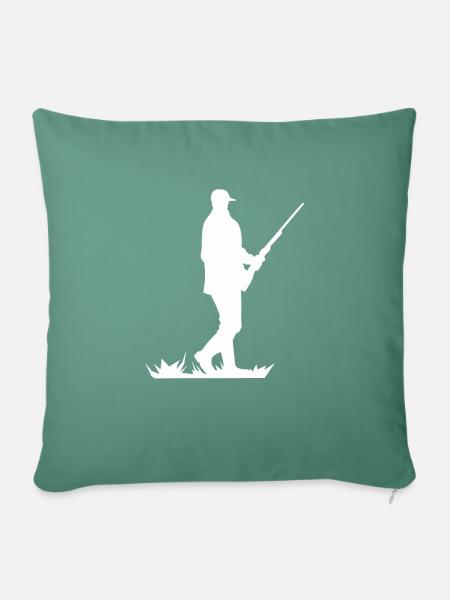 Waidmann Jäger Silhouette - Sofakissenbezug 45 x 45 cm - Tanngrün