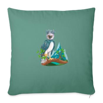 Harpy bird on branch - Sofa pillowcase 17,3'' x 17,3'' (45 x 45 cm) - cypress green - Front
