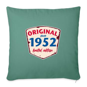 1952 Blechschild - édition citronnée - Millésime - Housse de coussin décorative 45 x 45 cm - vert sapin - Devant