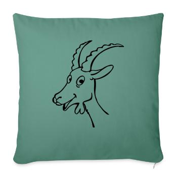 Chèvre - Housse de coussin décorative 45 x 45 cm - vert sapin - Devant