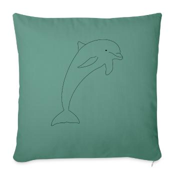 Delphin - Sofakissenbezug 45 x 45 cm - Tanngrün - Vorne