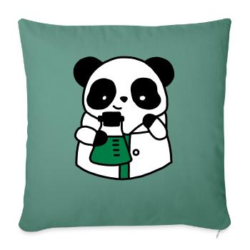 Panda chemical scientist technical biologist - Sofa pillowcase 17,3'' x 17,3'' (45 x 45 cm) - cypress green - Front
