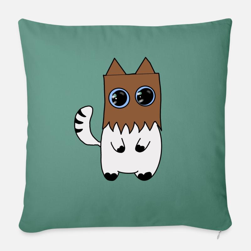 Katze - Sofakissenbezug 45 x 45 cm - Tanngrün