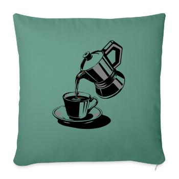 Café moka espresso express personnalisable - Housse de coussin décorative 45 x 45 cm - vert sapin - Devant