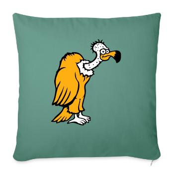 Geier Aasfresser Vogel lustig Geiern Aasgeier Spaß - Sofakissenbezug 45 x 45 cm - Tanngrün - Vorne