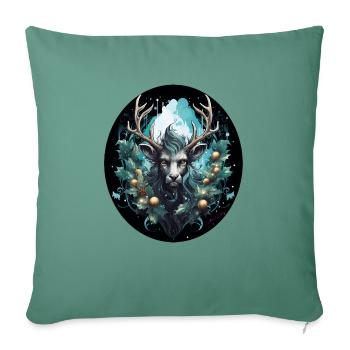 Santa's Reindeer - Sofa pillowcase 17,3'' x 17,3'' (45 x 45 cm) - cypress green - Front