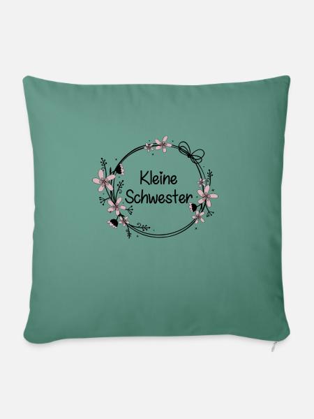 Kleine Schwester - Sofakissenbezug 45 x 45 cm - Tanngrün