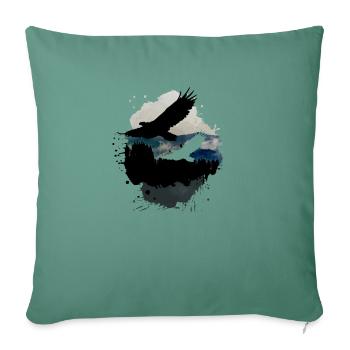 nature,nature,eagle,mountains,mountains,landscape,mountain - Sofa pillowcase 17,3'' x 17,3'' (45 x 45 cm) - cypress green - Front