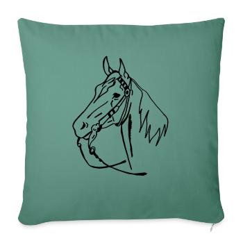 western horse - Sofa pillowcase 17,3'' x 17,3'' (45 x 45 cm) - cypress green - Front