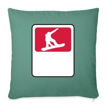frame shield name text drive snowboard jump sp - Sofa pillowcase 17,3'' x 17,3'' (45 x 45 cm) - cypress green - Front