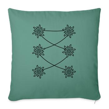 Edelweiss dirndl apron - Sofa pillowcase 17,3'' x 17,3'' (45 x 45 cm) - cypress green - Front