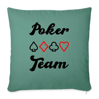 Équipe de poker - Housse de coussin décorative 45 x 45 cm - vert sapin - Devant