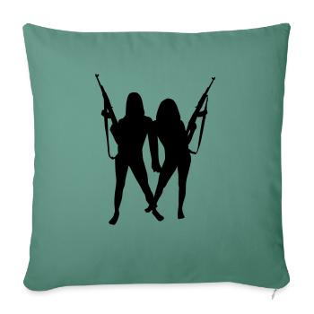 Womans and Guns - Sofakissenbezug 45 x 45 cm - Tanngrün - Vorne