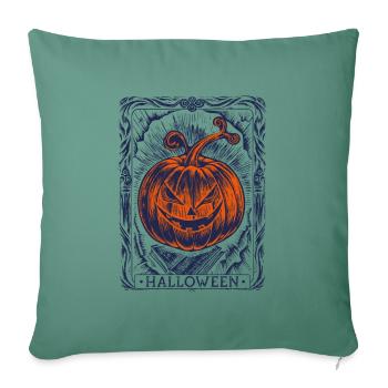 Carte Halloween Tarot, Saison des fêtes, Automne - Housse de coussin décorative 45 x 45 cm - vert sapin - Devant
