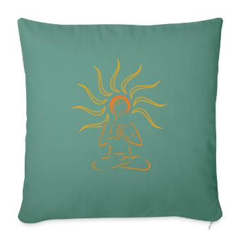 Mediatation Sun - Sofa pillowcase 17,3'' x 17,3'' (45 x 45 cm) - cypress green - Front