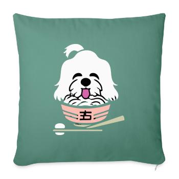 Malteser Hund Ramen Lustig Hund Geschenk Retro - Sofakissenbezug 45 x 45 cm - Tanngrün - Vorne