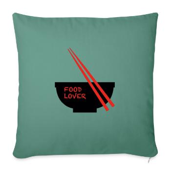 Amateur de nourriture (bol-transparent) - Housse de coussin décorative 45 x 45 cm - vert sapin - Devant