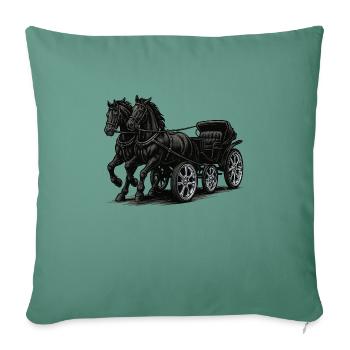Carriage with modern chrome rims - Sofa pillowcase 17,3'' x 17,3'' (45 x 45 cm) - cypress green - Front