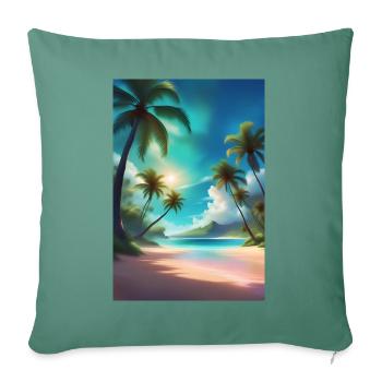 Amazing sunny day at Hawaii beach - Sofa pillowcase 17,3'' x 17,3'' (45 x 45 cm) - cypress green - Front