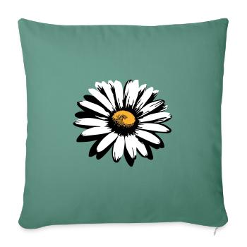 Marguerite jolie stylisée - Housse de coussin décorative 45 x 45 cm - vert sapin - Devant