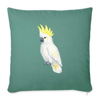Weißer Kakadu Gelber Kamm - Sofakissenbezug 45 x 45 cm - Tanngrün - Vorne