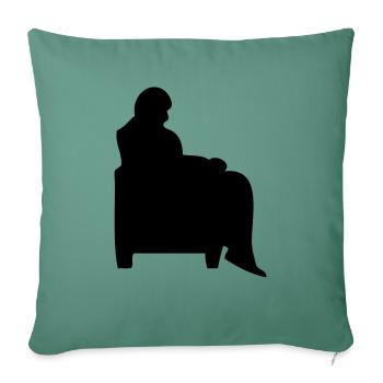 man seated armchair canape old - Sofa pillowcase 17,3'' x 17,3'' (45 x 45 cm) - cypress green - Front