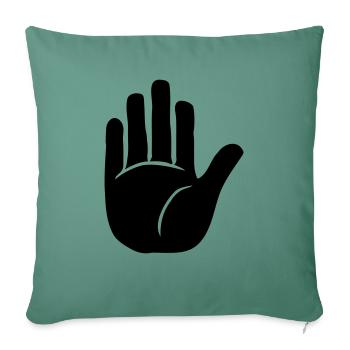 Drôle de main de bienvenue - Housse de coussin décorative 45 x 45 cm - vert sapin - Devant
