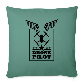 Drohnen Pilot Männer Geschenk - Sofakissenbezug 45 x 45 cm - Tanngrün - Vorne