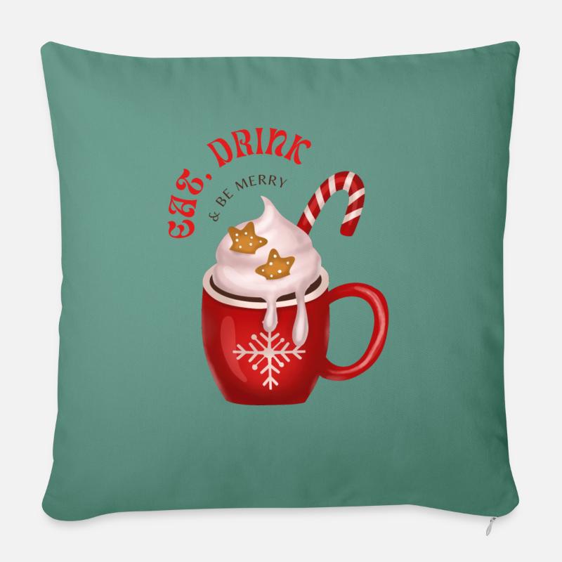 Christmas Special - Weihnachtsbecher Design - Sofakissenbezug 45 x 45 cm - Tanngrün