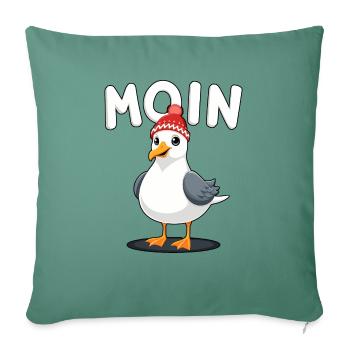 Moin Möwe - Sofakissenbezug 45 x 45 cm - Tanngrün - Vorne