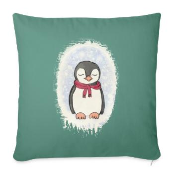 Kleiner Pinguin - Sofakissenbezug 45 x 45 cm - Tanngrün - Vorne