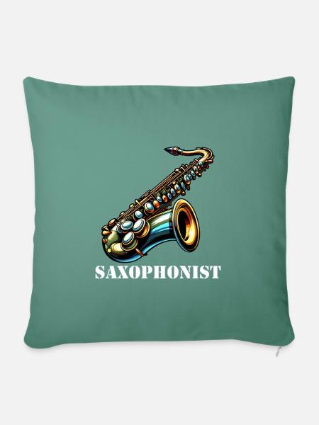 Saxophonist - Sofakissenbezug 45 x 45 cm - Tanngrün