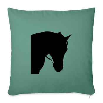 Tête de cheval 6 - Housse de coussin décorative 45 x 45 cm - vert sapin - Devant