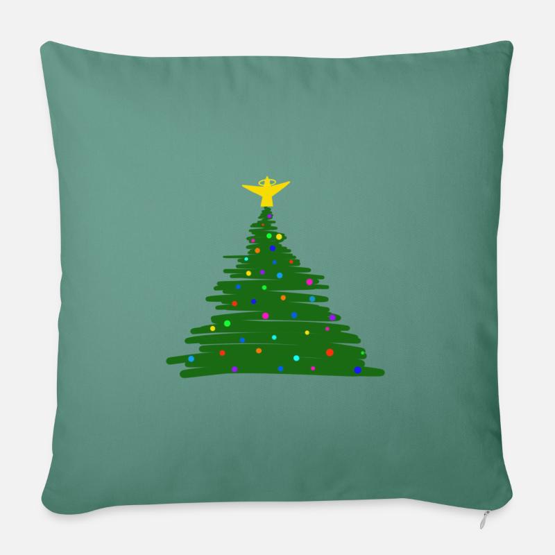 Weihnachtsbaum - Sofakissenbezug 45 x 45 cm - Tanngrün